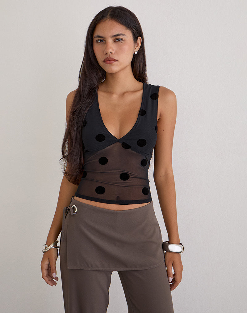 Women's Sheer Mesh Fashion Bodycon Top in Black for Everyday Wear