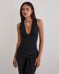 Women's Rayon Jersey Fashion Bodycon Top in Black for Everyday Wear