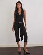 Women's Rayon Jersey Fashion Bodycon Top in Black for Everyday Wear