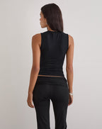 Women's Rayon Jersey Fashion Bodycon Top in Black for Everyday Wear