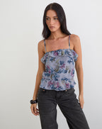 Women's Chiffon Cami Top in Blue for Everyday Wear