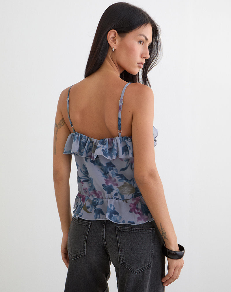 Women's Chiffon Cami Top in Blue for Everyday Wear