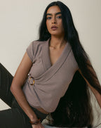 Women's Knit Fashion Top with V-Neckline for Everyday Wear