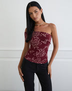 Women's Rayon Jersey Bardot Off-Shoulder Bodycon Top in Rose for Everyday Wear