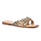 Women's Lace Flat Open-Toe Sandals with Cushioned Sole for All-Day Comfort