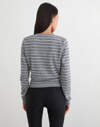 Women's Knit Long Sleeve Top in Black for Everyday Wear