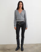 Women's Knit Long Sleeve Top in Black for Everyday Wear