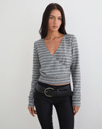 Women's Knit Long Sleeve Top in Black for Everyday Wear