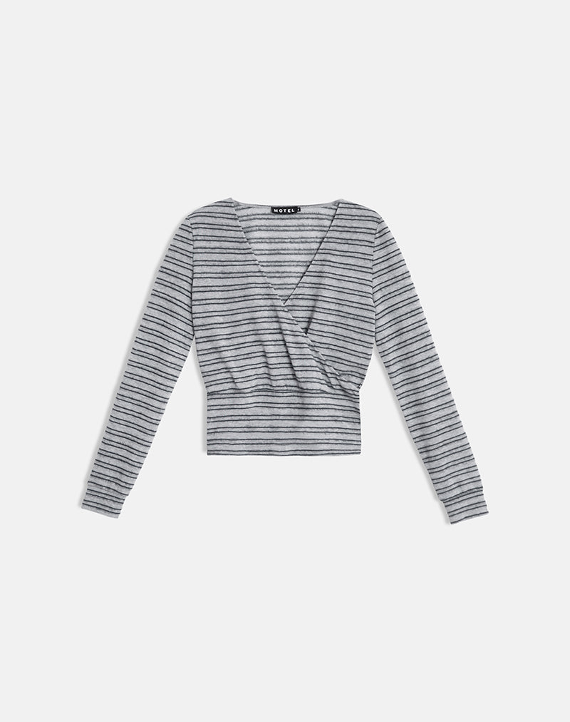 Women's Knit Long Sleeve Top in Black for Everyday Wear