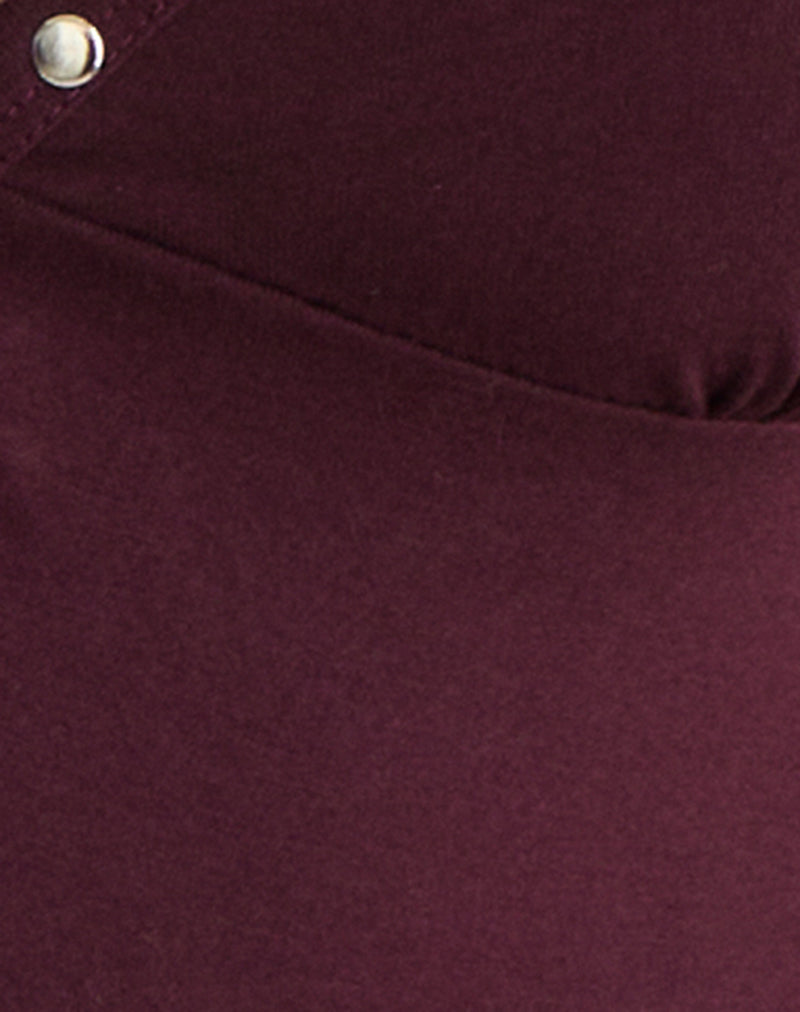 Women's Rayon Jersey Halterneck Top in Plum for Everyday Wear