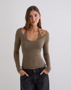 Women's Knit Halterneck Top Flattering Fit for Everyday Wear