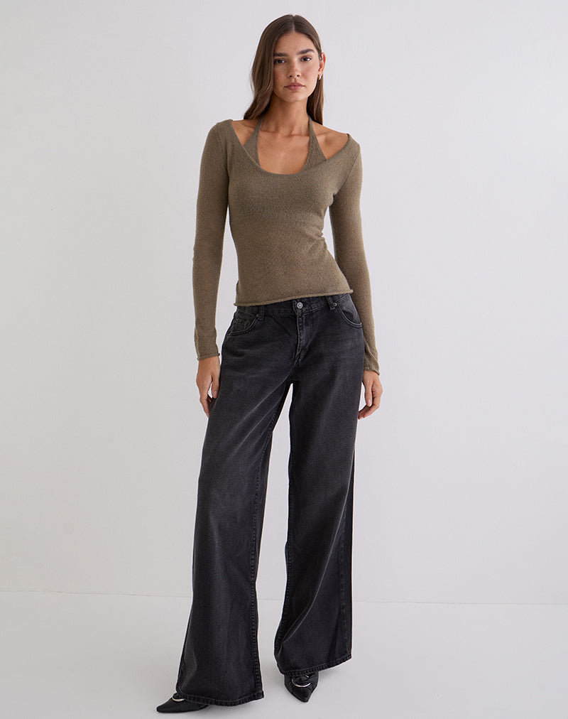 Women's Knit Halterneck Top Flattering Fit for Everyday Wear