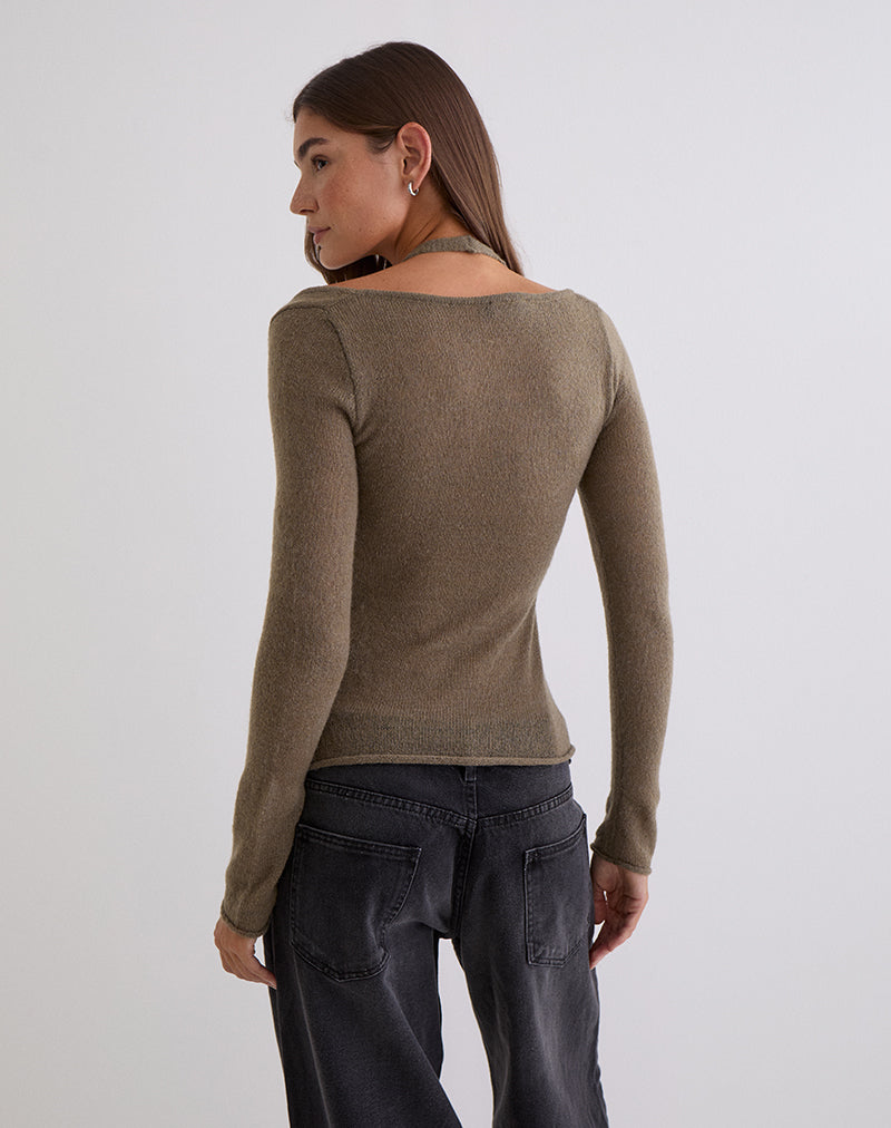 Women's Knit Halterneck Top Flattering Fit for Everyday Wear
