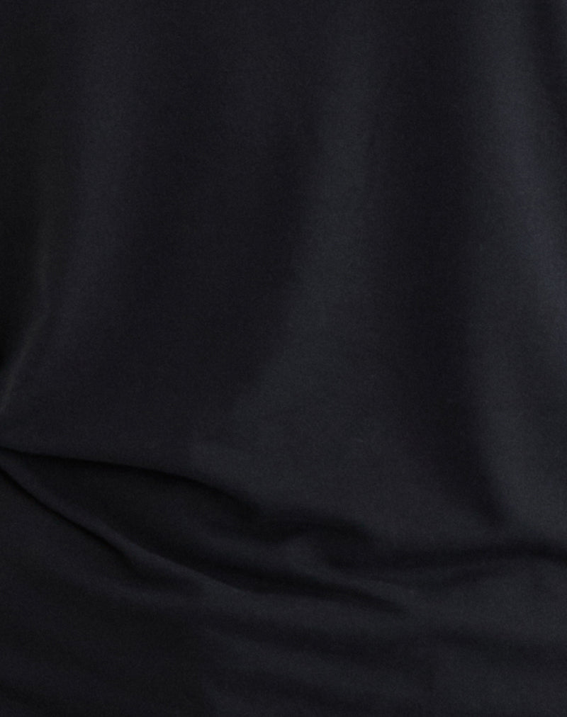 Women's Long Sleeve Top with Off-Shoulder in Black for Everyday Wear