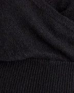 Women's Knit Long Sleeve Top with V-Neckline in Black for Everyday Wear