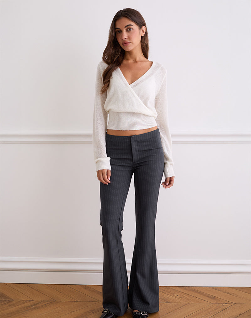Women's Knit Fashion Top in White for Everyday Wear