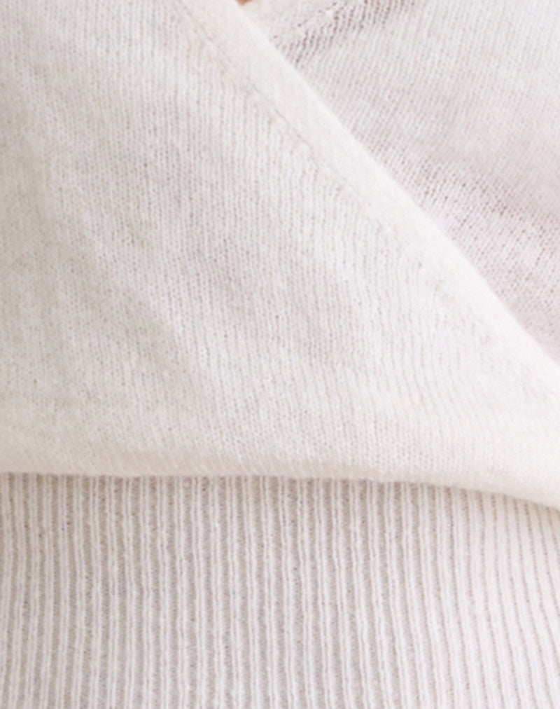 Women's Knit Fashion Top in White for Everyday Wear