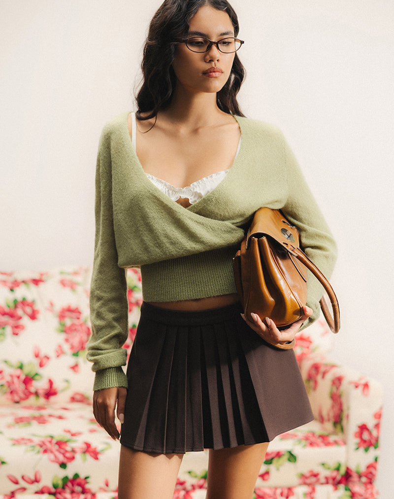 Women's Knit Fashion Top in Green for Everyday Wear