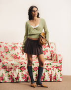 Women's Knit Fashion Top in Green for Everyday Wear