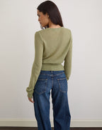 Women's Knit Fashion Top in Green for Everyday Wear