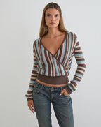 Women's Knit Fashion Top in Brown for Everyday Wear