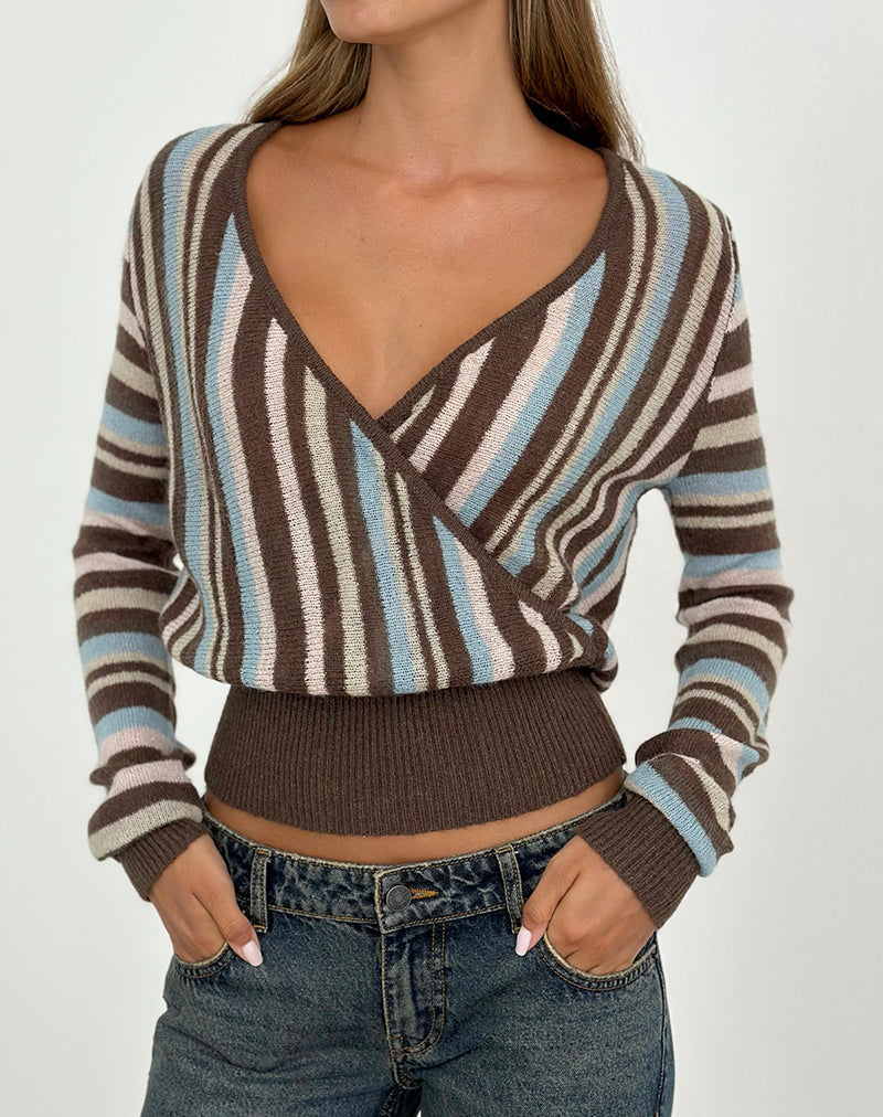 Women's Knit Fashion Top in Brown for Everyday Wear