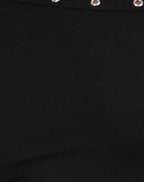 Women's Jersey Shift Midi Dress with Asymmetric Neckline in Black for Everyday Wear