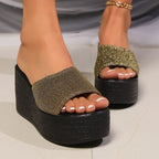 Women's Wedge Heel Sandals with Cushioned Sole for All-Day Comfort