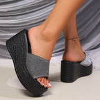 Women's Wedge Heel Sandals with Cushioned Sole for All-Day Comfort