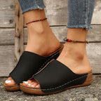 Women's Wedge Heel Sandals with Cushioned Sole for All-Day Comfort