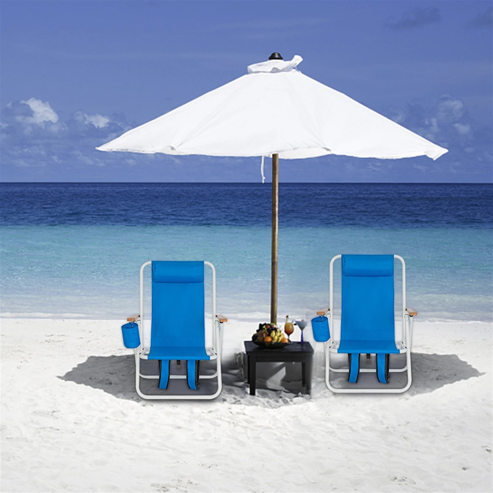 Outdoor Comfort | Portable Beach Chair with Adjustable Headrest | Lightweight Folding Design for Ultimate Relaxation