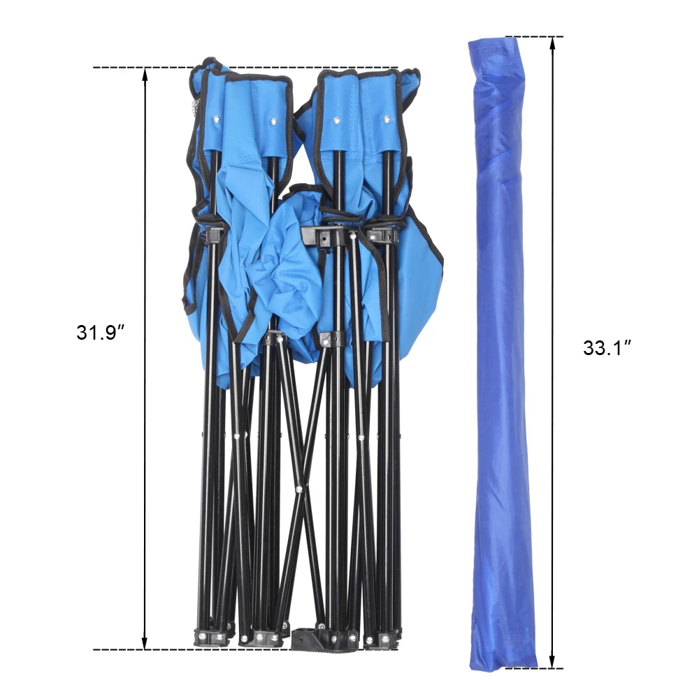 Outdoor Essentials | Beach Chair with Removable Umbrella | Portable 2-Seat Design for Sun Protection