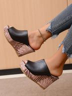 Women's Pu Leather Heeled Evening Sandals with Cushioned Sole for All-Day Comfort