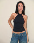 Women's Rayon Jersey Halterneck Top in Black for Everyday Wear