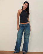 Women's Rayon Jersey Halterneck Top in Black for Everyday Wear