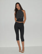 Women's Halterneck Top in Black Flattering Fit for Everyday Wear