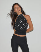 Women's Halterneck Top in Black Flattering Fit for Everyday Wear