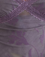 Women's Flock Fabric Cami Bodycon Top in Purple for Everyday Wear