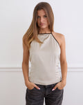 Women's Satin Fashion Top in Brown for Everyday Wear