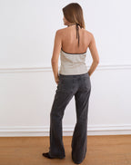 Women's Satin Fashion Top in Brown for Everyday Wear