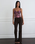 Women's Lace Cami Fitted Top in Purple for Everyday Wear