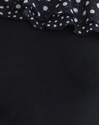 Women's Chiffon Long Sleeve Top with Asymmetric Neckline in Black for Everyday Wear