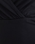 Women's Long Sleeve Top with V-Neckline in Black for Everyday Wear