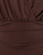 Women's Fashion Top with Cowl Neckline in Chocolate for Everyday Wear