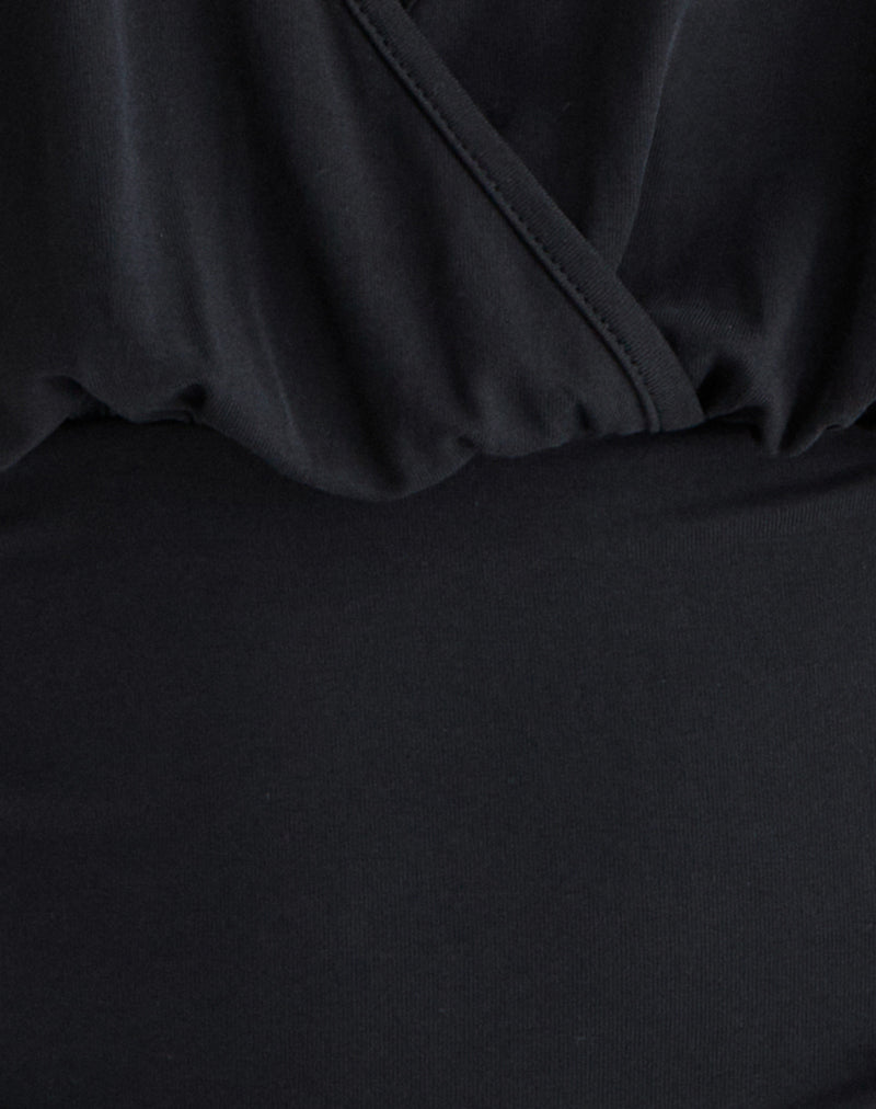 Women's Fashion Top with Cowl Neckline in Black for Everyday Wear