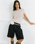 Women's Knit Shift Relaxed Midi Dress with Crew Neckline for Everyday Wear