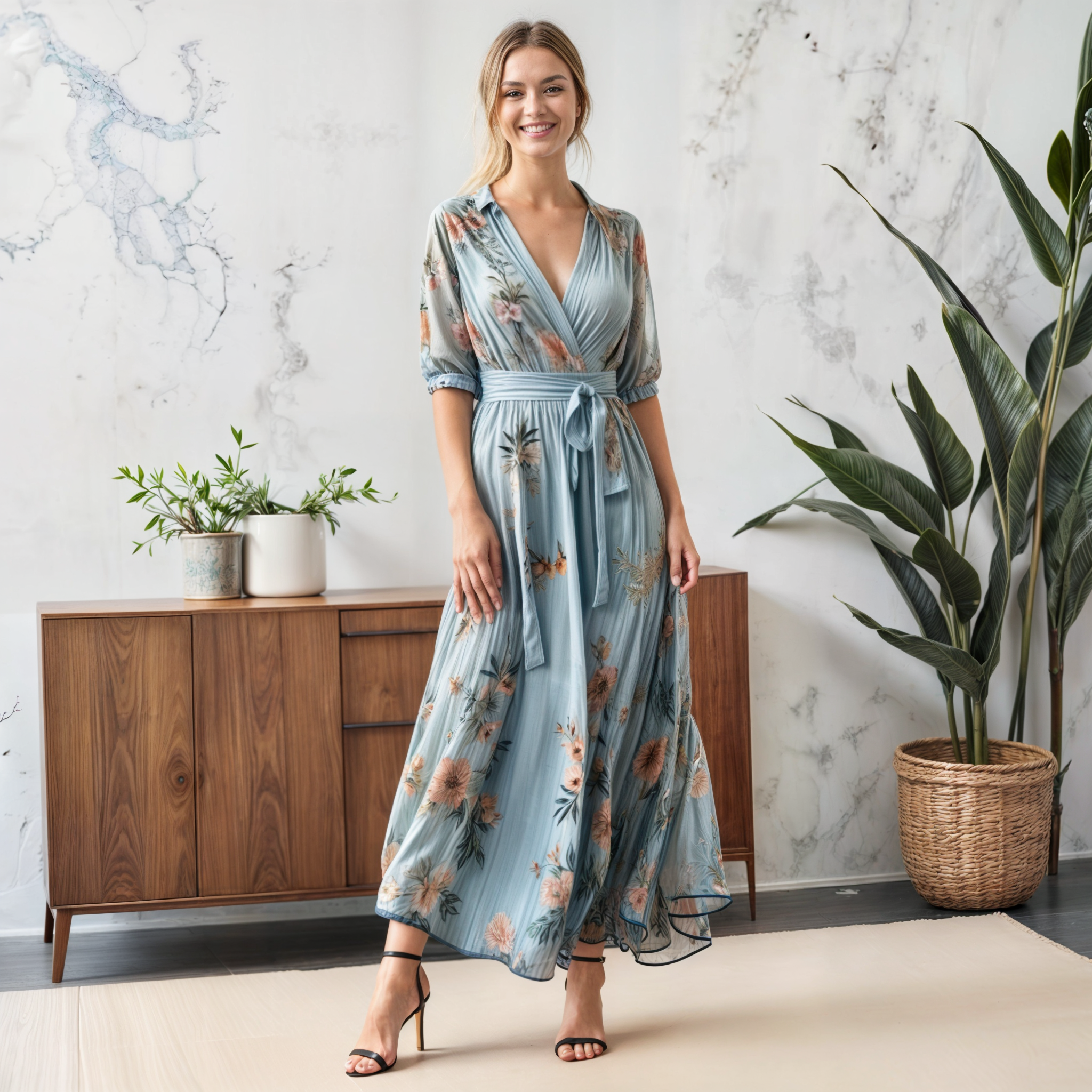 Clean-Cut Midi Dress | Flowing & Casual Style