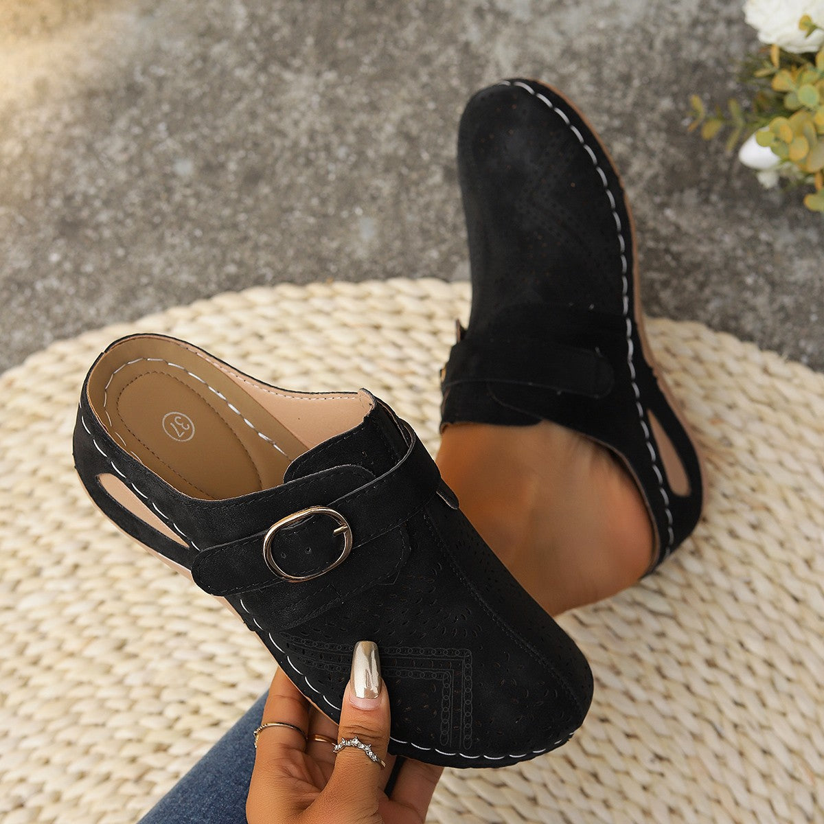 Women's Wedge Heel Sandals with Cushioned Sole for All-Day Comfort