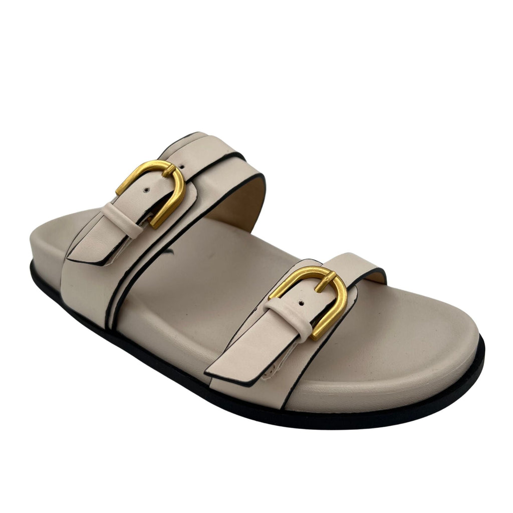 Women's Flat Open-Toe Sandals in Black with Cushioned Sole for All-Day Comfort