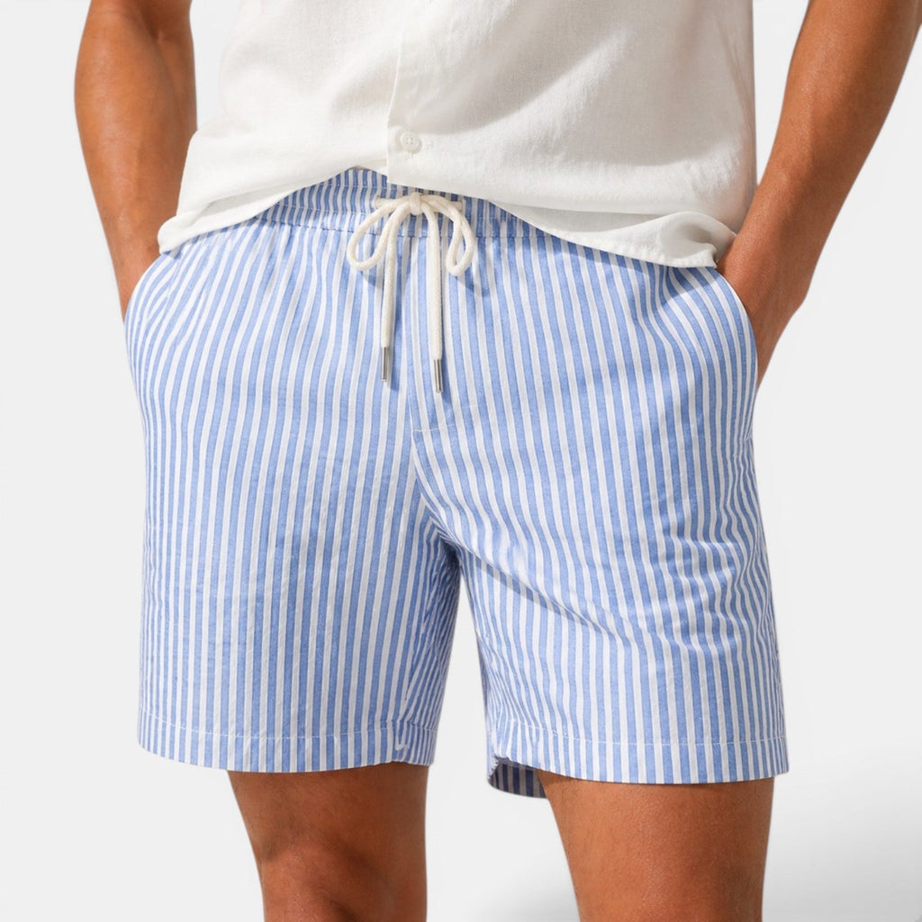 Timeless Riviera | Men's Shorts with Lightweight Linen Fabric | Striped Design for Effortless Summer Comfort